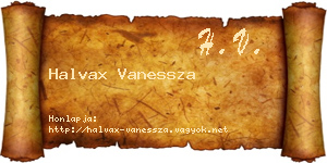Halvax Vanessza névjegykártya